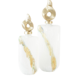 Conjunto de Potes Decorativos White Marble