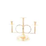 Castiçal de Mesa com Três Braços Dourado