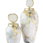 Conjunto de Potes Decorativos Marble Gold