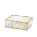 Caixa Porta-Joias de Vidro e Metal Dourado