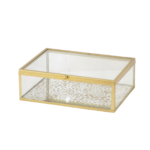 Caixa Porta-Joias de Vidro e Metal Dourado