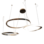 Candeeiro Suspenso Três Anéis LED Assimétricos