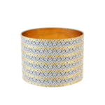 Abat-jour Cilíndrico Geométrico Azul e Ouro