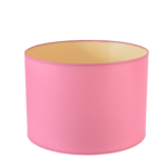 Abat-jour Cilíndrico Rosa Chiclete com Interior Dourado