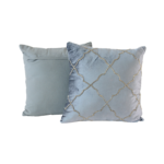 Conjunto de Almofadas Azul-Celeste com Costuras Geométricas