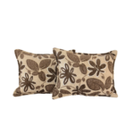 Conjunto de Almofadas Retro Folhas Castanhas