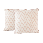 Conjunto de Almofadas Chevron Branco e Rosa