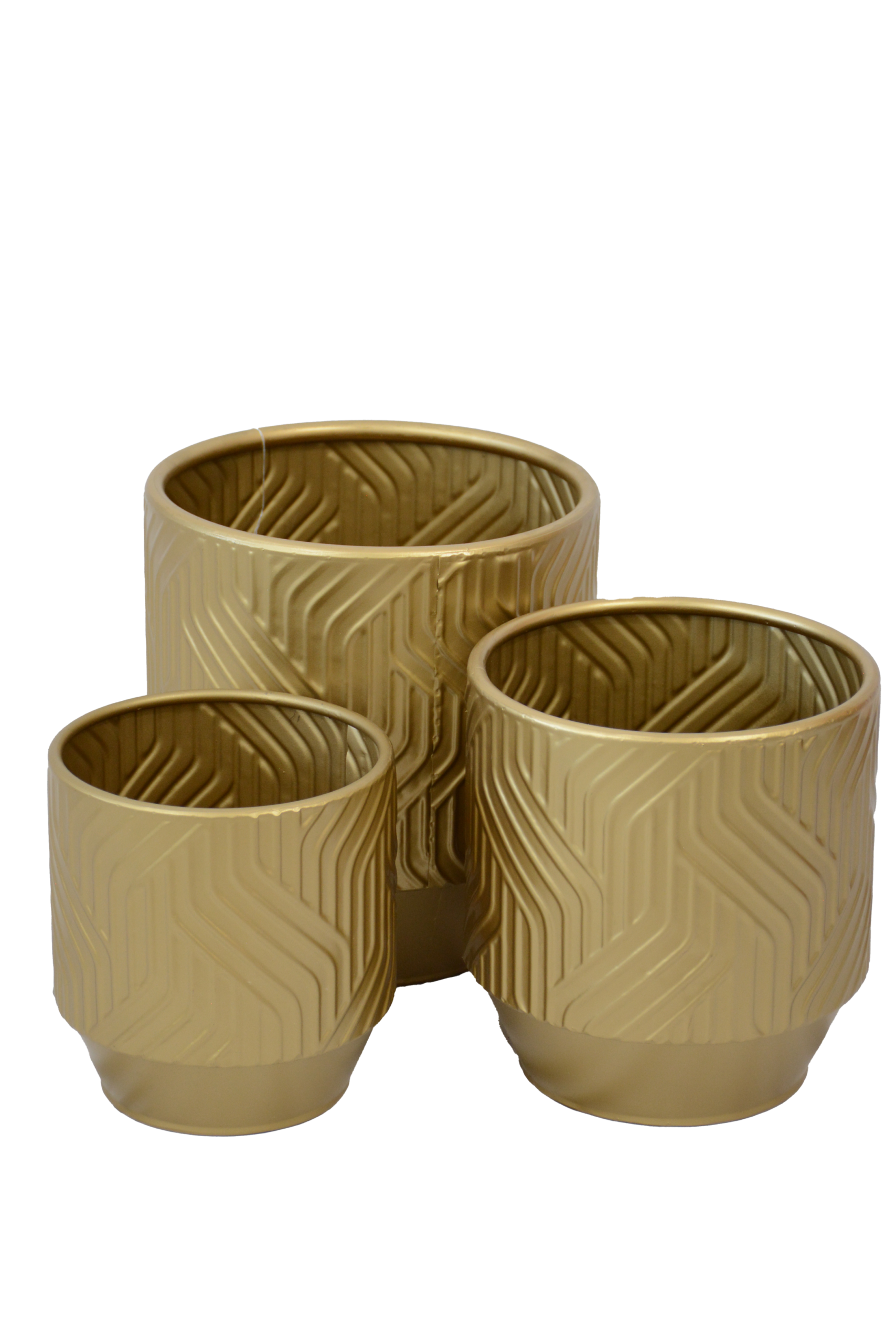 595 Conjunto de Floreiras Golden Texture - Image 1