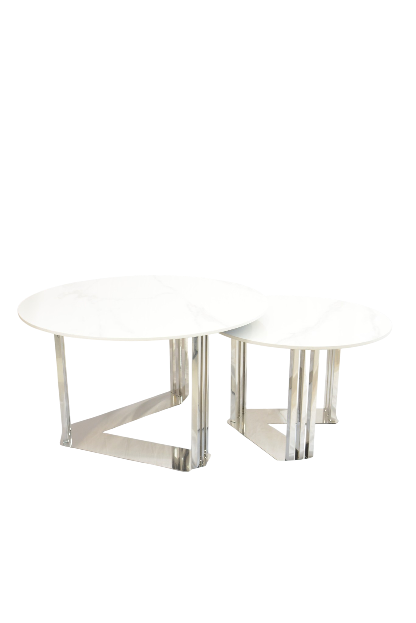 653 Conjunto de Mesas Silver Marble - Image 1